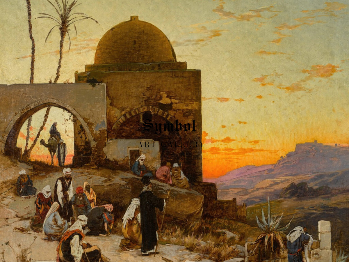 Evening Prayers Outside Jerusalem by Hermann David Salomon Corrodi, Wall Art Print, Fine Art Reproduction, Museum Quality Decor, Poster