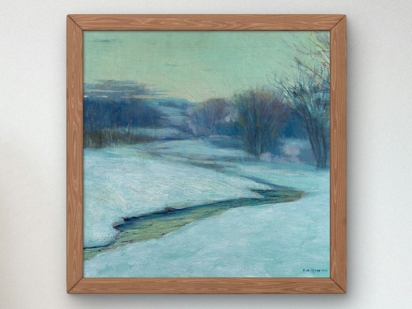 Stream in Snowy Field by Edward Willis Redfield 1898, Wall Art Print, Fine Art Reproduction, Museum Quality Decor, Poster