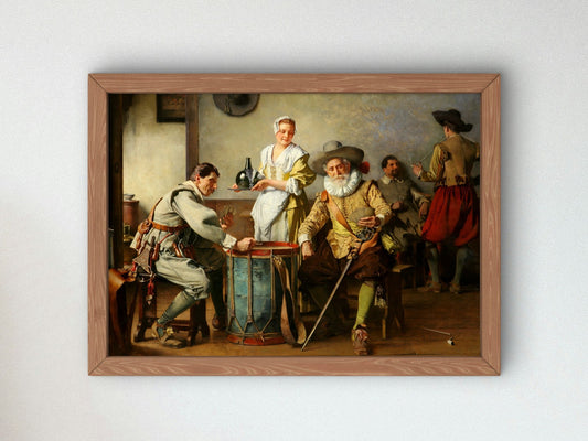 Card Players by Eduard Charlemont 1875, Wall Art Print, Fine Art Reproduction, Museum Quality Decor, Poster