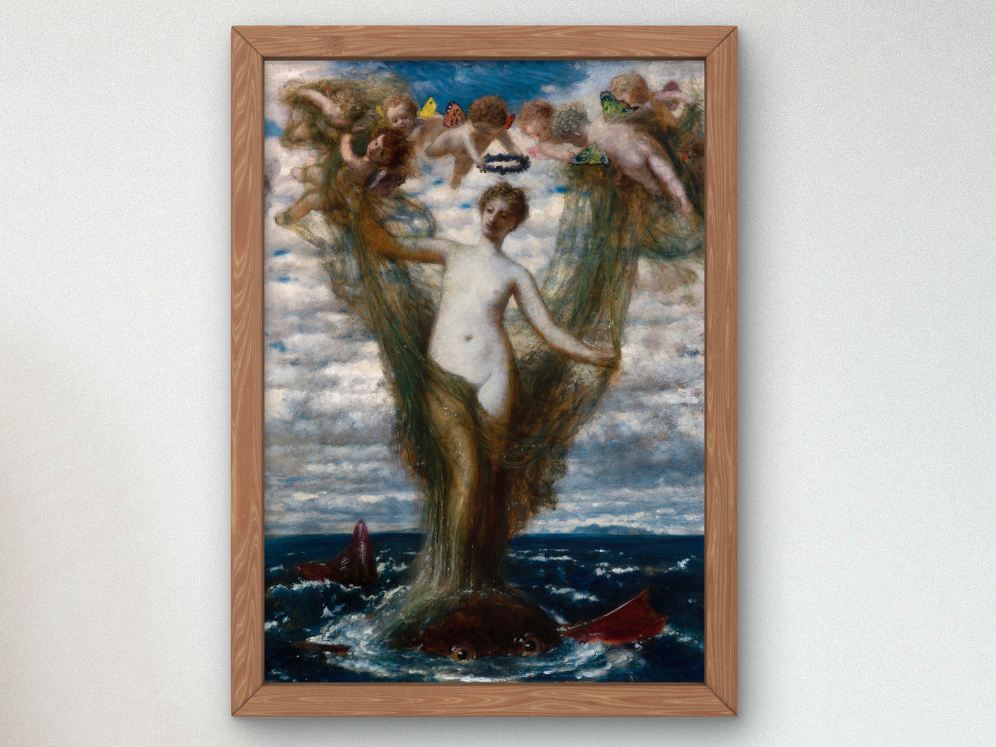 Venus Anadyomene by Arnold Böcklin 1872, Wall Art Print, Fine Art Reproduction, Museum Quality Decor, Poster