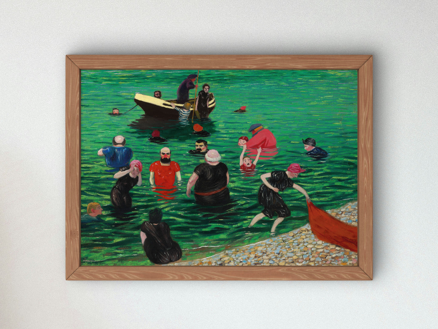 Swimming at Étretat by Félix Vallotton 1899, Wall Art Print, Fine Art Reproduction, Museum Quality Decor, Poster