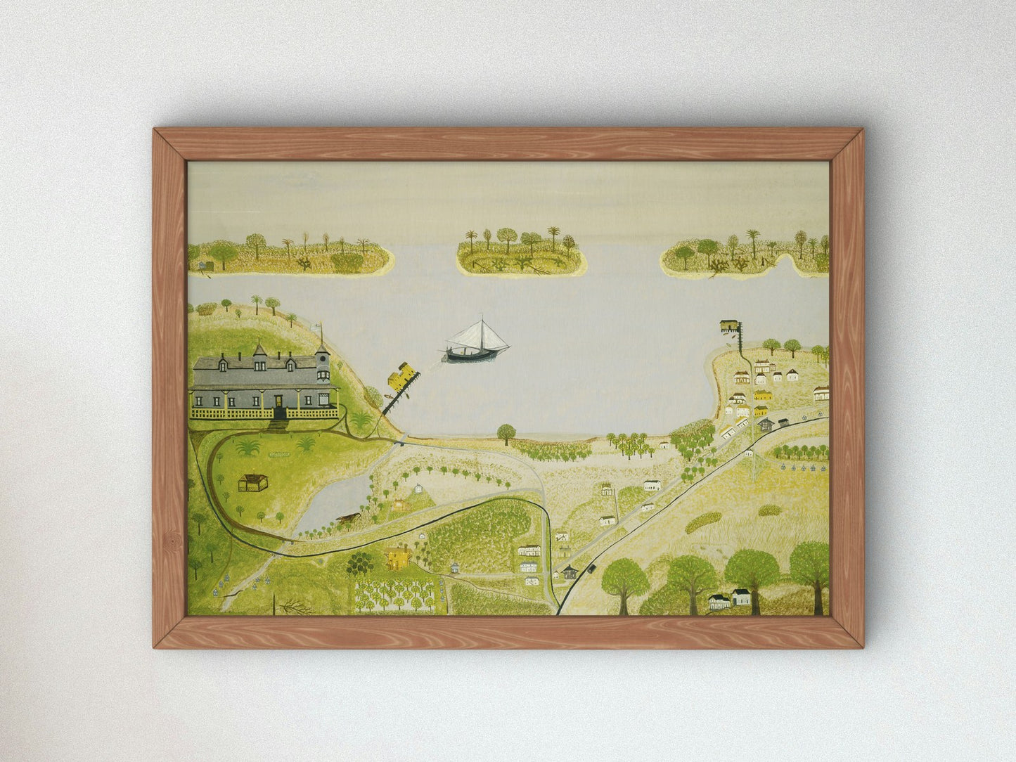 Southern Resort Town by Dana Smith 1880, Wall Art Print, Fine Art Reproduction, Museum Quality Decor, Poster