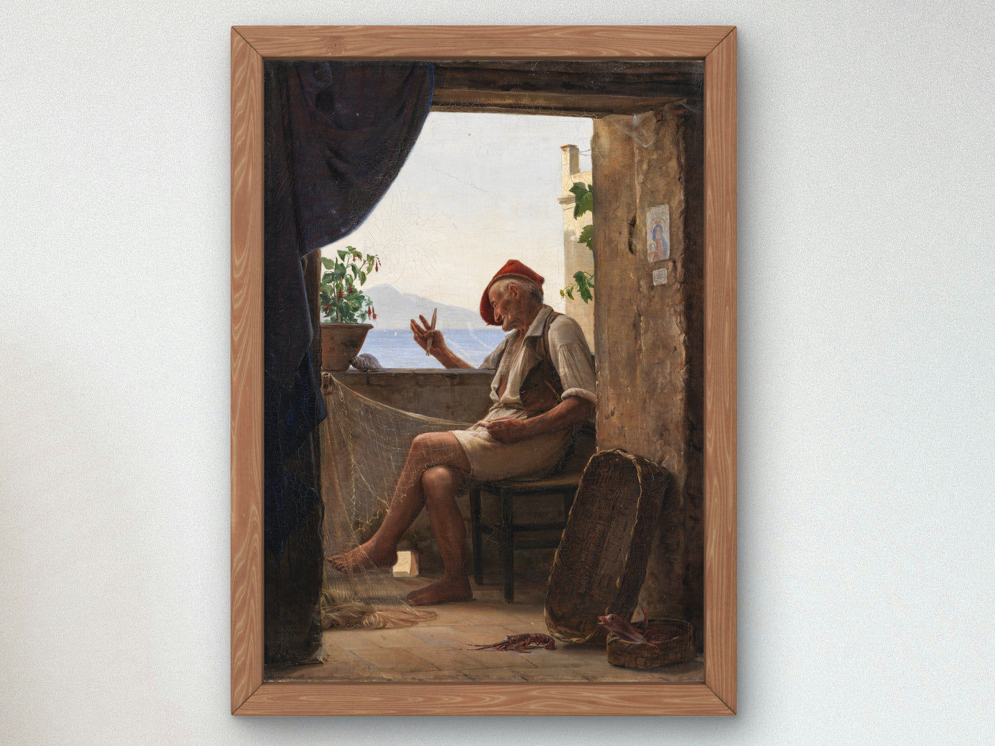 A Fisherman from Sorrento, Italy by Carl Bloch 1860, Wall Art Print, Fine Art Reproduction, Museum Quality Decor, Poster