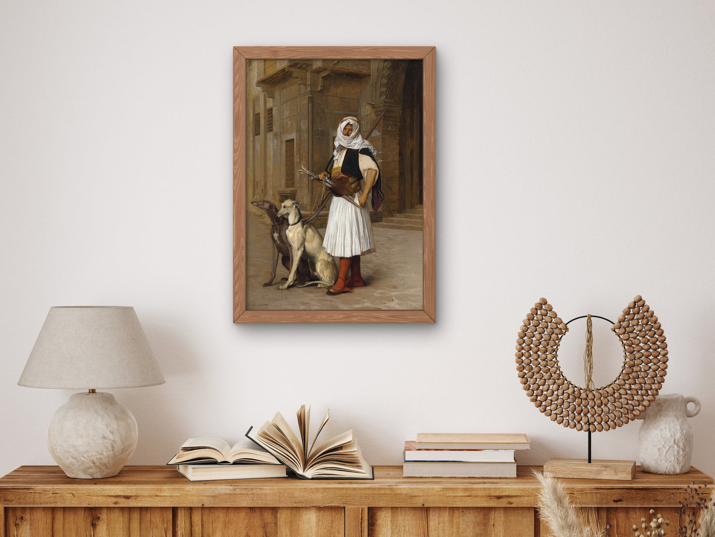 Arnaut and Two Whippets by Jean Léon Gérôme 1867, Wall Art Print, Fine Art Reproduction, Museum Quality Decor, Poster