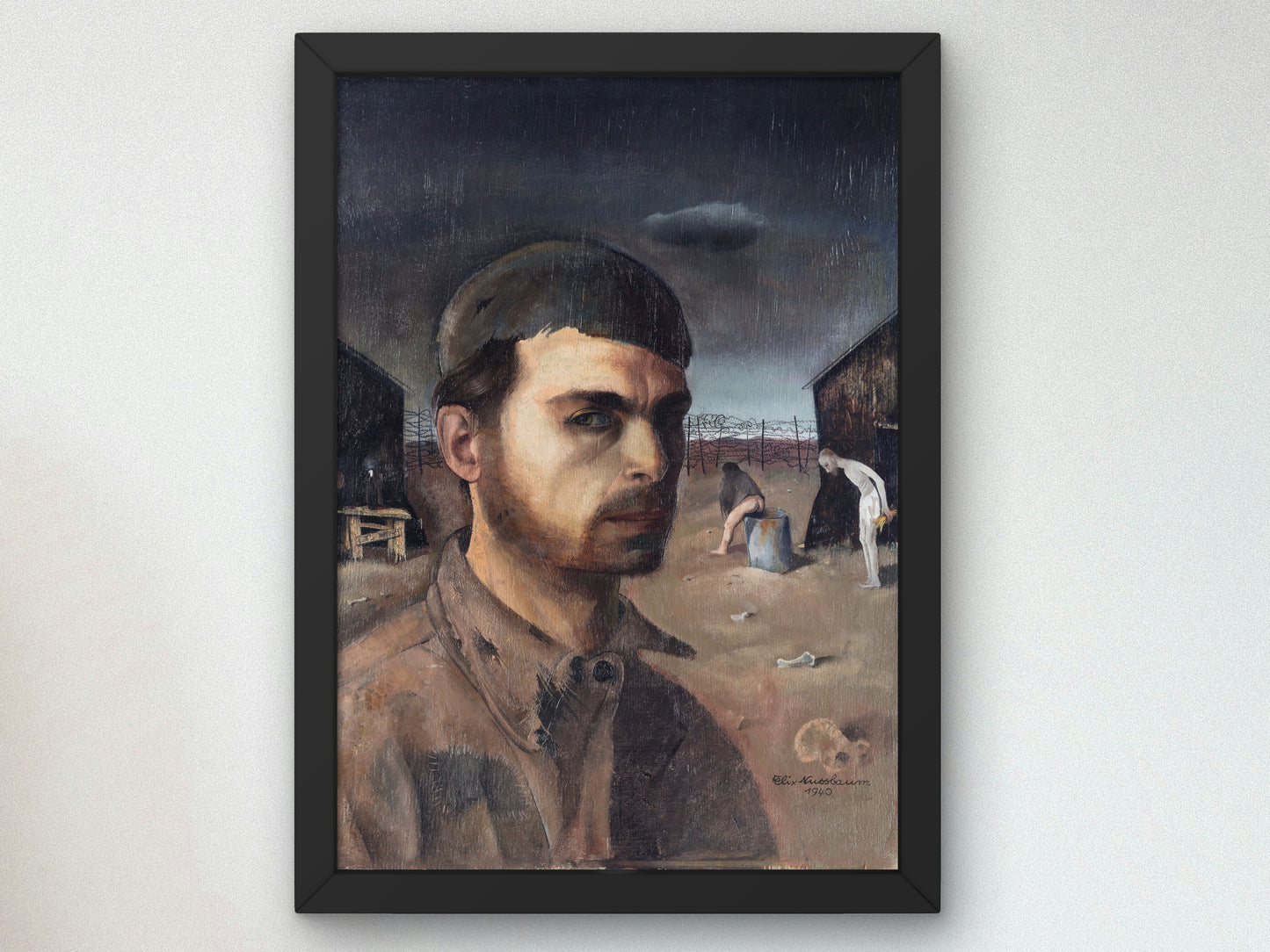 Self Portrait in the Camp by Felix Nussbaum 1940, Wall Art Print, Fine Art Reproduction, Museum Quality Decor, Poster