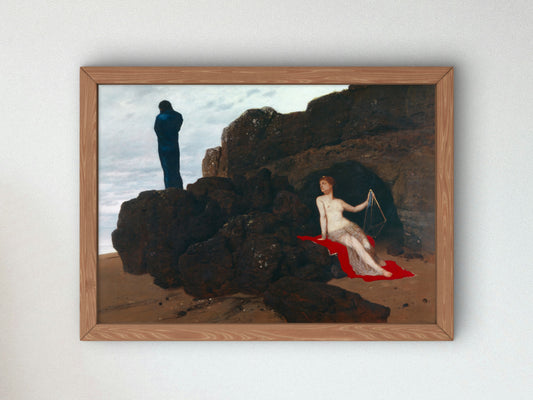 Odysseus and Calypso by Arnold Böcklin 1882, Wall Art Print, Fine Art Reproduction, Museum Quality Decor, Poster