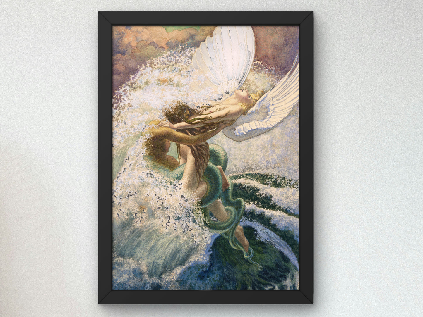 Spleen and Ideal, illustration for The Flowers of Evil by Carlos Schwabe 1891, Wall Art Print, Fine Art Reproduction, Museum Quality Decor