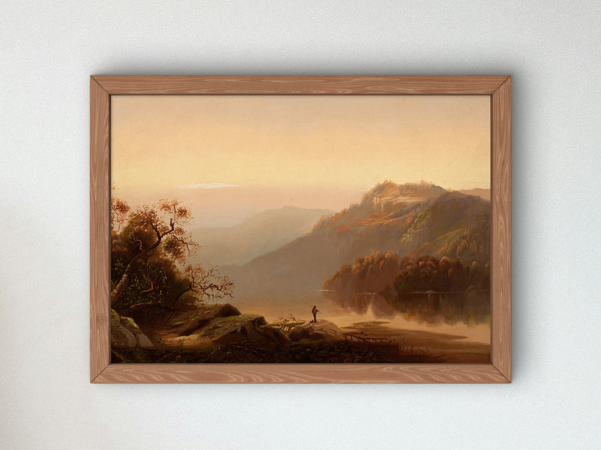 Sunset on the Hudson by Charles H. Chapin, Wall Art Print, Fine Art Reproduction, Museum Quality Decor, Poster