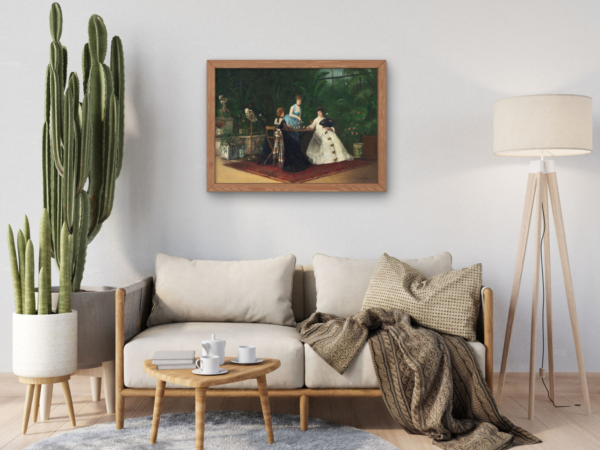 Tea in the Conservatory by Jeanne Samson, Wall Art Print, Fine Art Reproduction, Museum Quality Decor, Poster