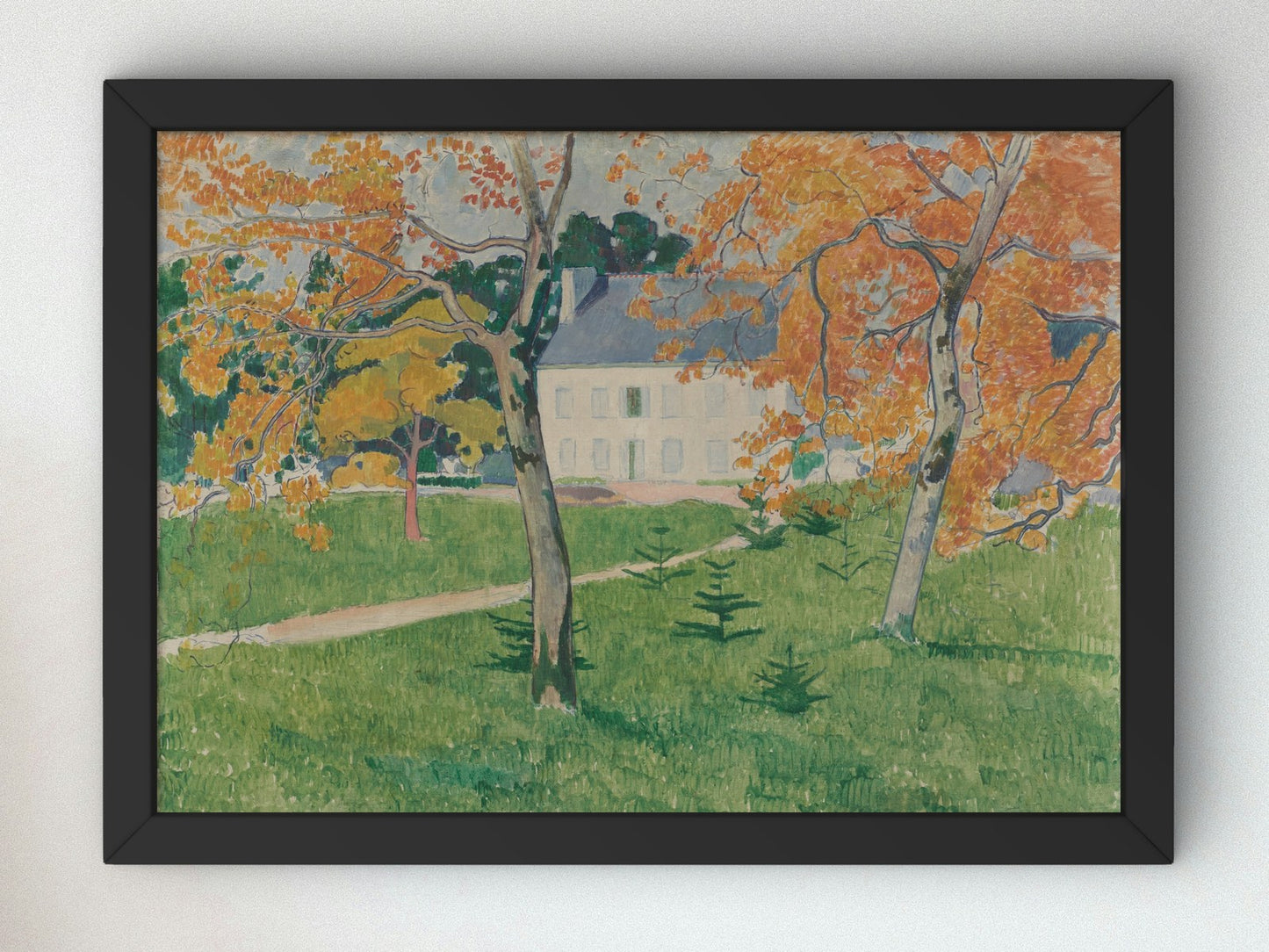 House among trees, Pont Aven by Émile Bernard 1888, Wall Art Print, Fine Art Reproduction, Museum Quality Decor, Poster