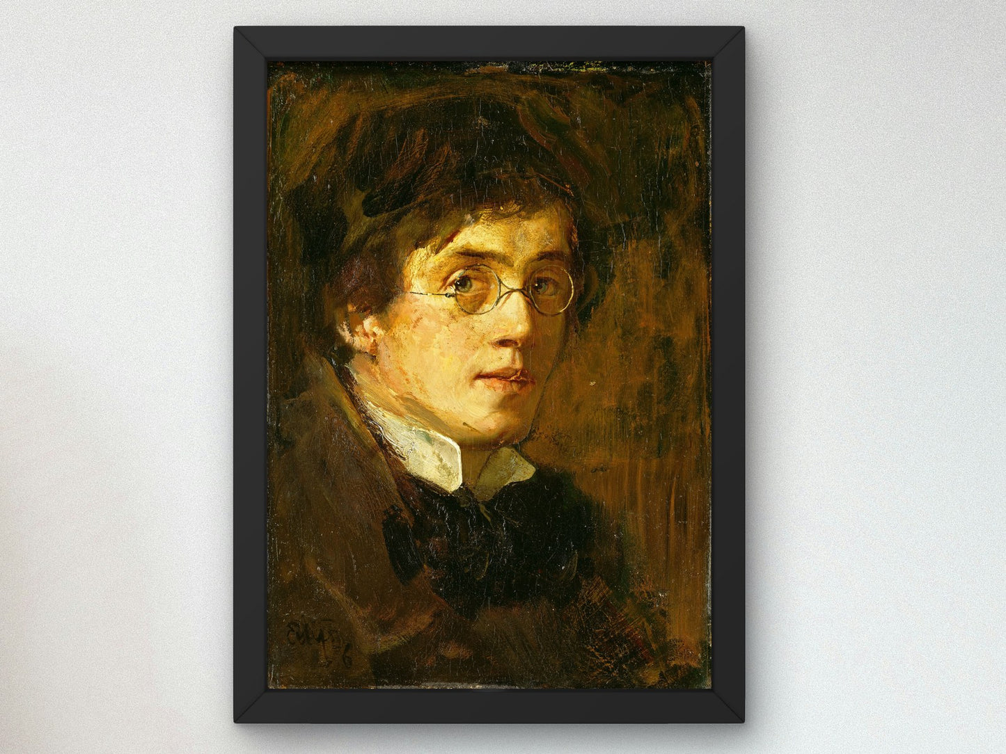 Self Portrait by Eilif Peterssen 1876, Wall Art Print, Fine Art Reproduction, Museum Quality Decor, Poster