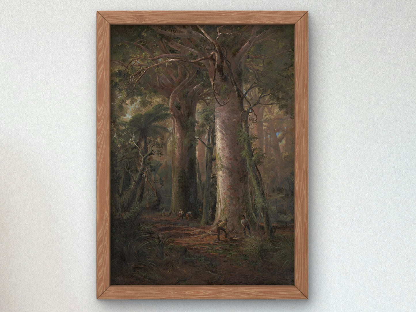 Scene of Kauri Bush Gumdiggers at Work by Charles Blomfield 1892, Wall Art Print, Fine Art Reproduction, Museum Quality Decor, Poster