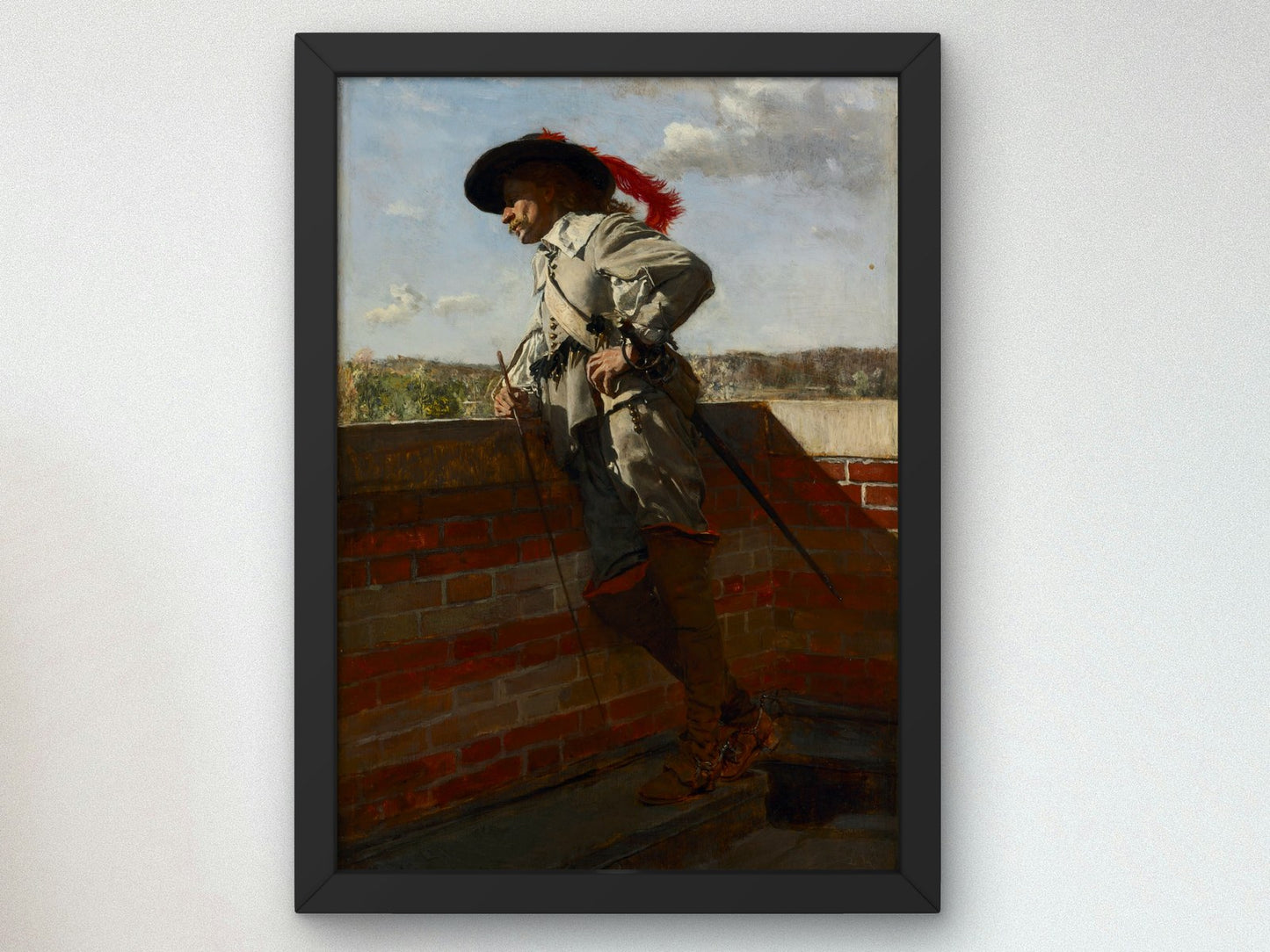 On a Terrace by Ernest Meissonier 1867, Wall Art Print, Fine Art Reproduction, Museum Quality Decor, Poster
