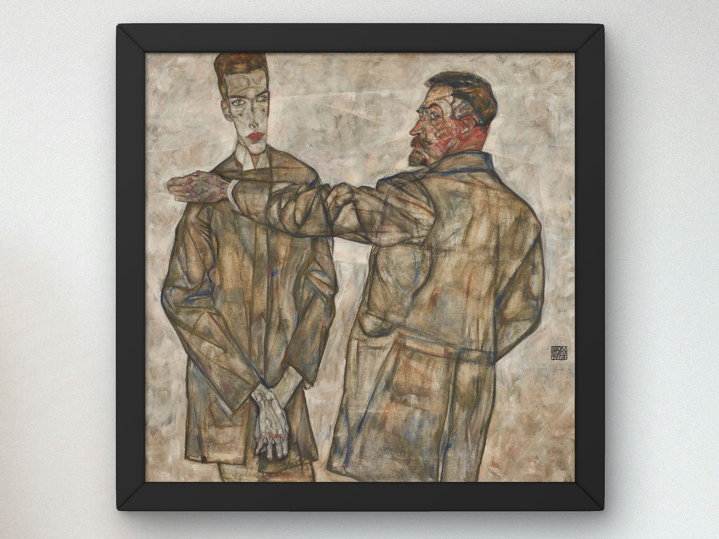 Double Portrait Benesch by Egon Schiele 1913, Wall Art Print, Fine Art Reproduction, Museum Quality Decor, Poster
