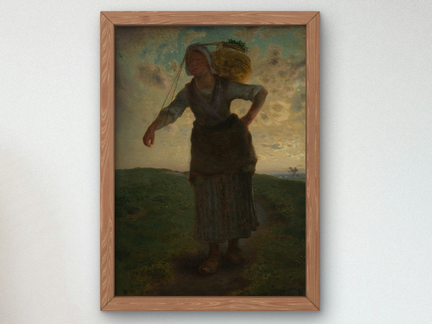 A Norman Milkmaid at Gréville by Jean François Millet 1871, Wall Art Print, Fine Art Reproduction, Museum Quality Decor, Poster