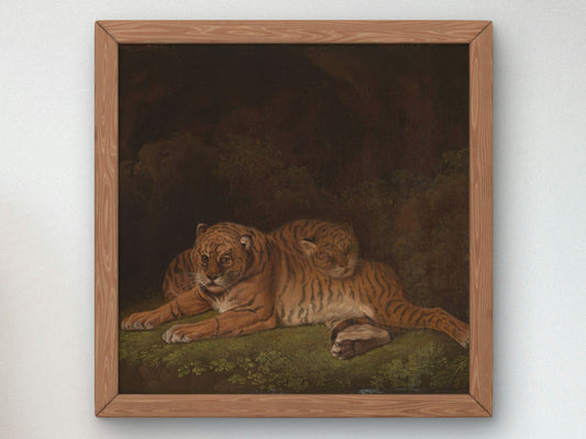 Tigers by Charles Towne 1800, Wall Art Print, Fine Art Reproduction, Museum Quality Decor, Poster