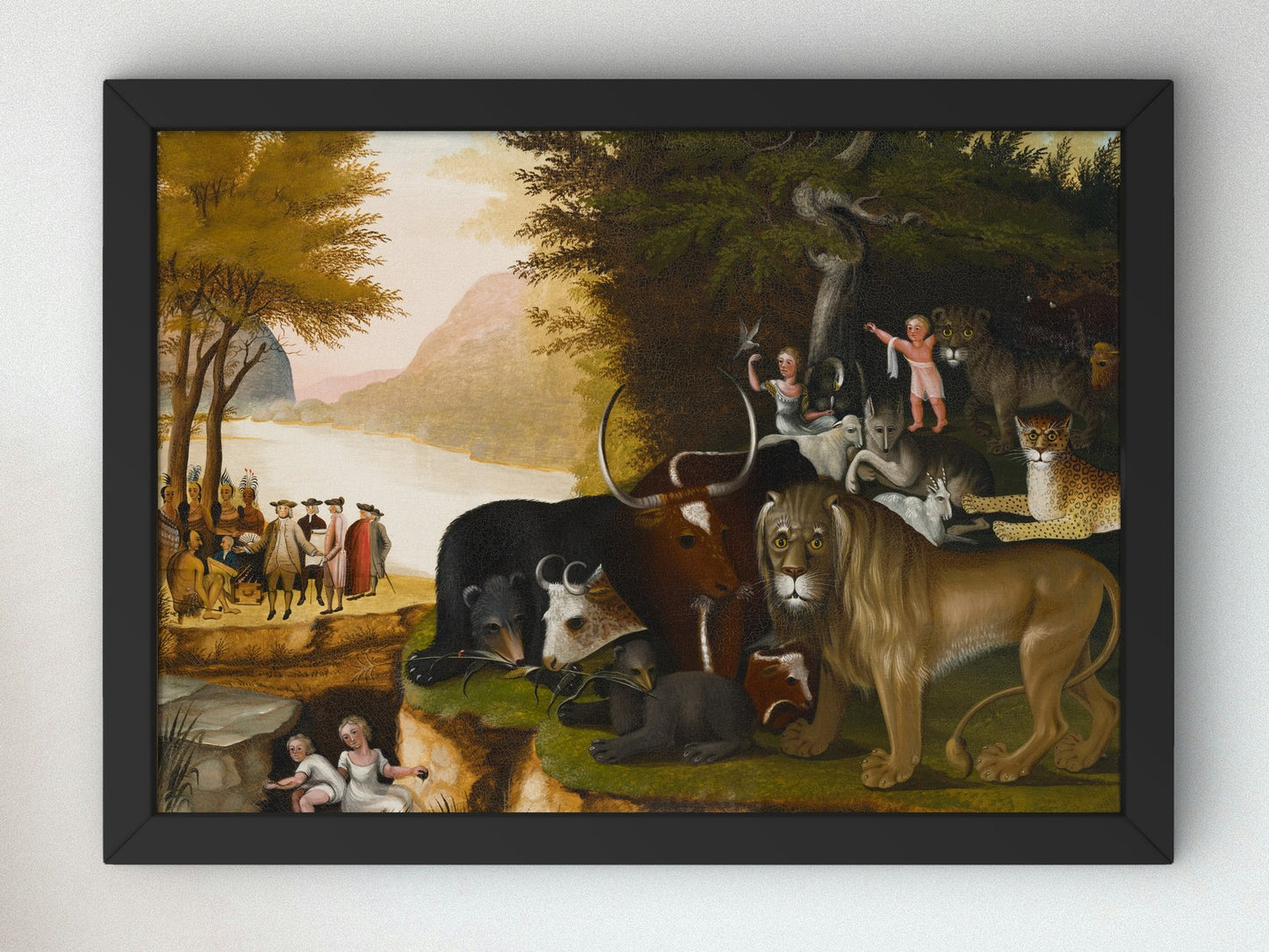 The Peaceable Kingdom by Edward Hicks 1837, Wall Art Print, Fine Art Reproduction, Museum Quality Decor, Poster
