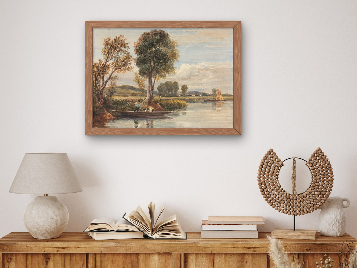 On the Thames by David Cox 1827, Wall Art Print, Fine Art Reproduction, Museum Quality Decor, Poster