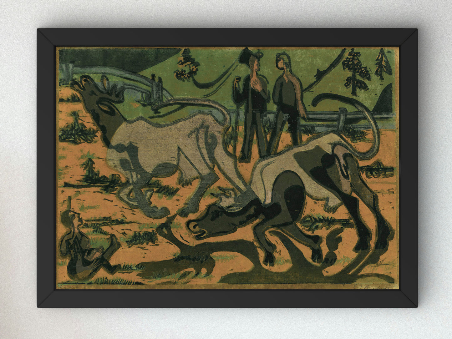 Cows in Spring by Ernst Ludwig Kirchner, Wall Art Print, Fine Art Reproduction, Museum Quality Decor, Poster