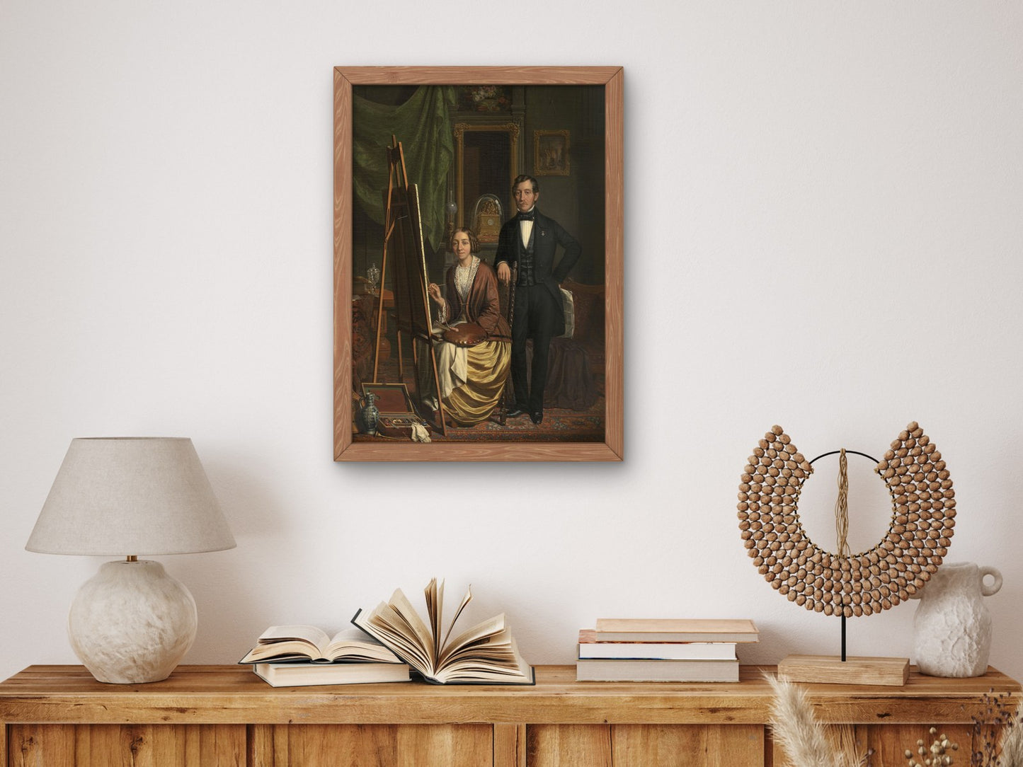 Self Portrait of the Couple Kiers Haanen by Elizabeth Haanen 1845, Wall Art Print, Fine Art Reproduction, Museum Quality Decor, Poster