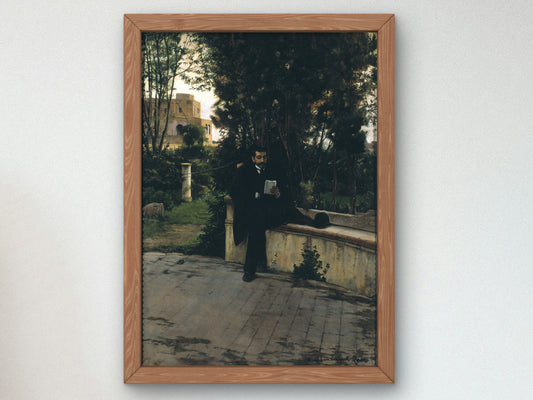 Senyor Quer in the Garden by Santiago Rusiñol 1889, Wall Art Print, Fine Art Reproduction, Museum Quality Decor, Poster