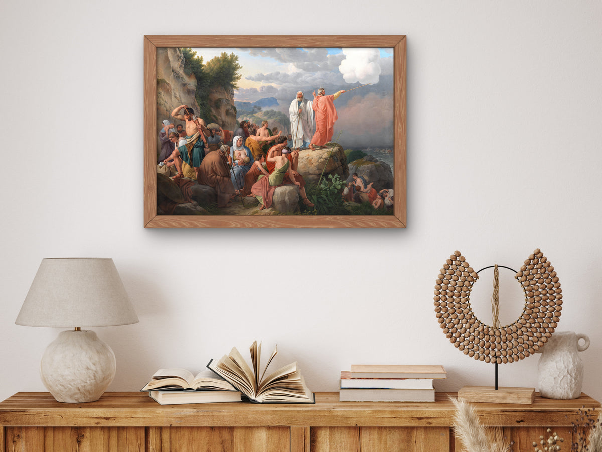 Moses Commands the Red Sea to Return and Pharaoh's Army Is Submerged by Christoffer Wilhelm Eckersberg 1815, Wall Art Print