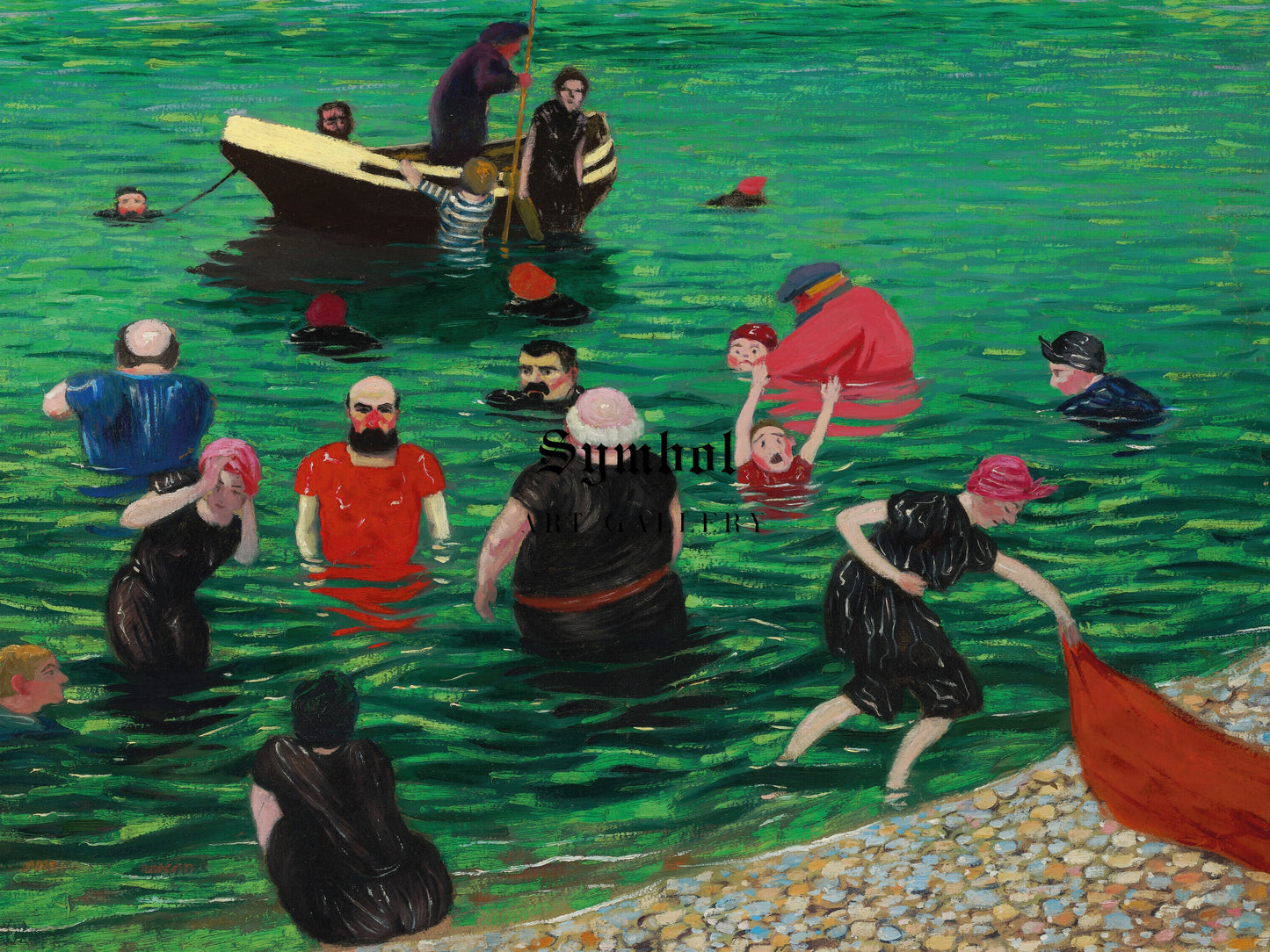 Swimming at Étretat by Félix Vallotton 1899, Wall Art Print, Fine Art Reproduction, Museum Quality Decor, Poster