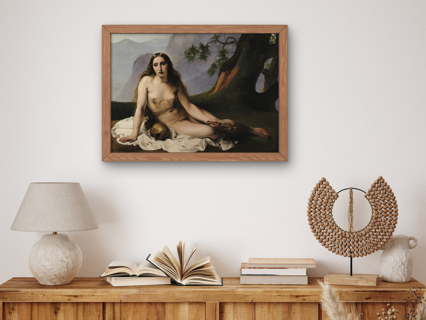 Mary Magdalene as a Hermit by Francesco Hayez 1833, Wall Art Print, Fine Art Reproduction, Museum Quality Decor, Poster
