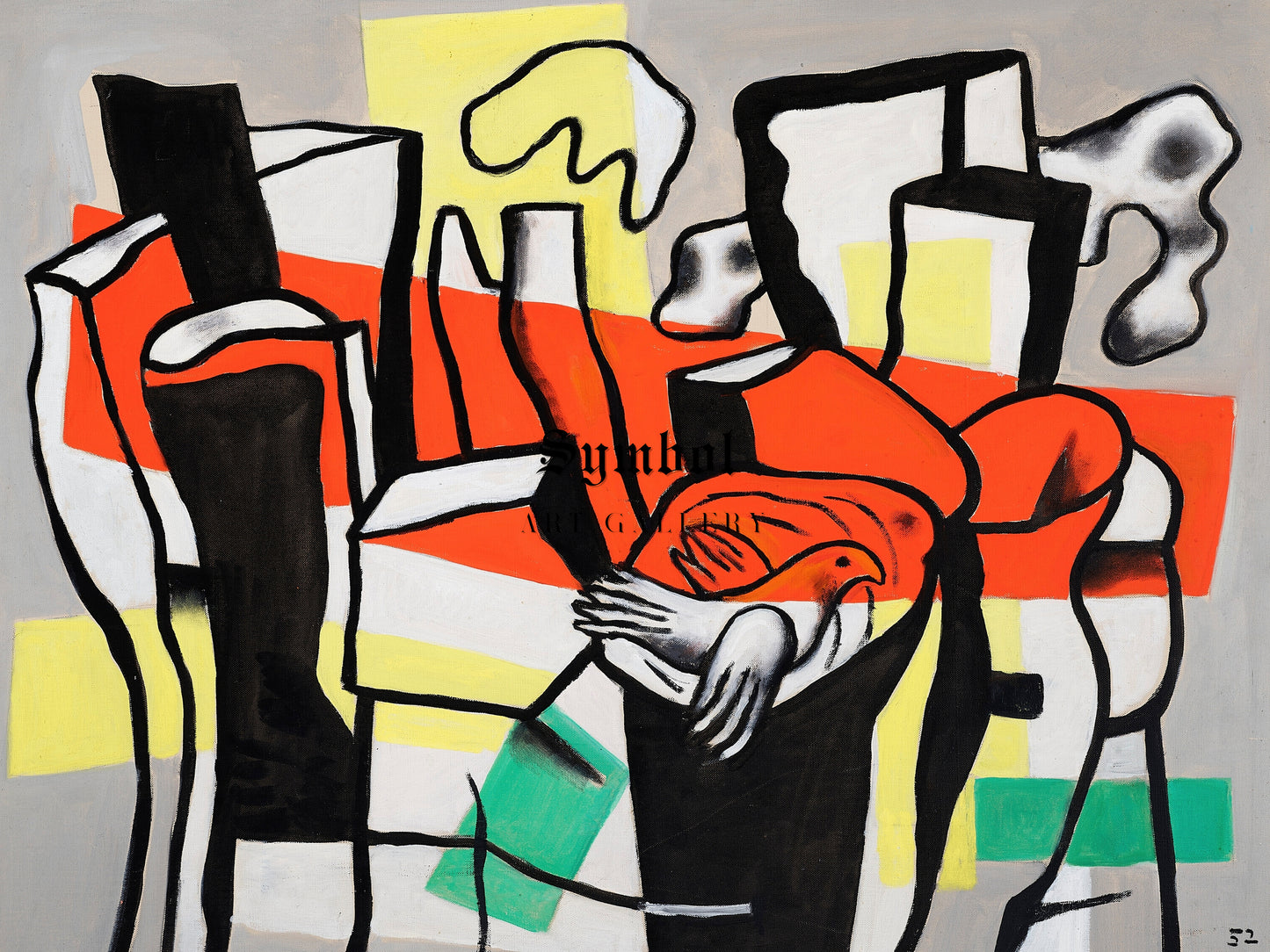 Bird in Front of Tree Trunks by Fernand Léger 1952, Wall Art Print, Fine Art Reproduction, Museum Quality Decor, Poster