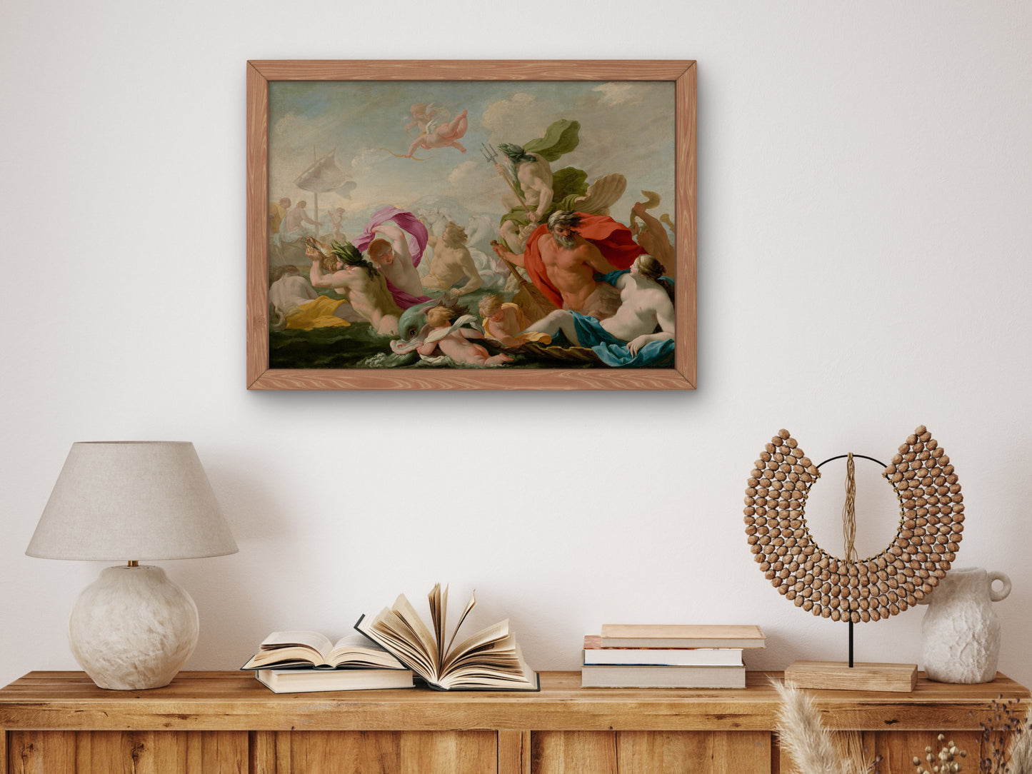 Marine Gods Paying Homage to Love by Eustache Le Sueur, Wall Art Print, Fine Art Reproduction, Museum Quality Decor, Poster
