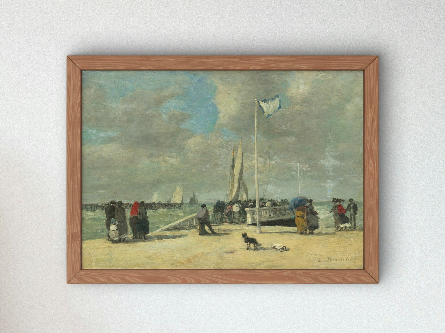 On the Jetty by Eugène Boudin 1869, Wall Art Print, Fine Art Reproduction, Museum Quality Decor, Poster