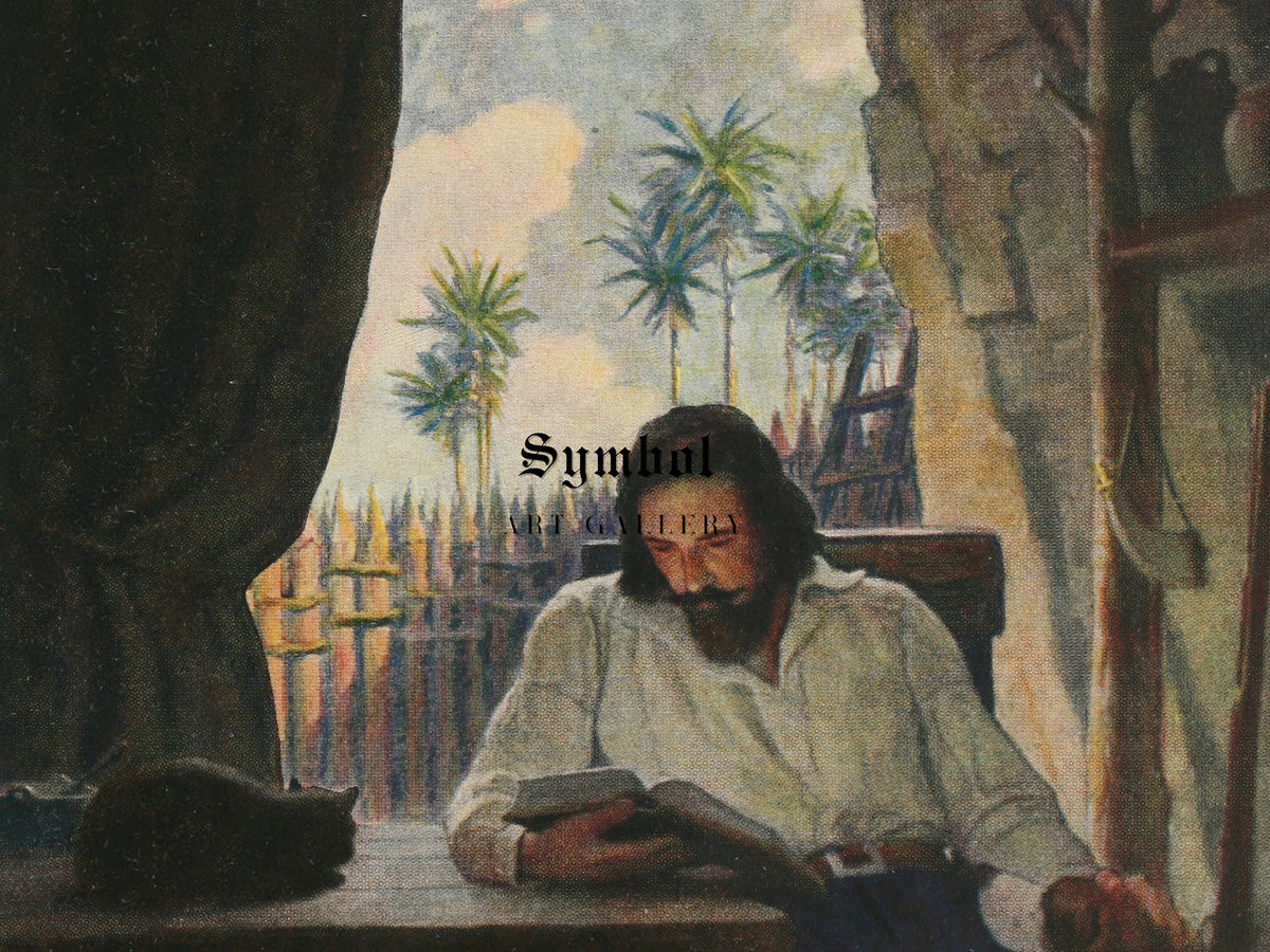 In the Morning I Took the Bible; and Beginning at the New Testament, I Began Seriously to Read It by Newell Convers Wyeth 1920