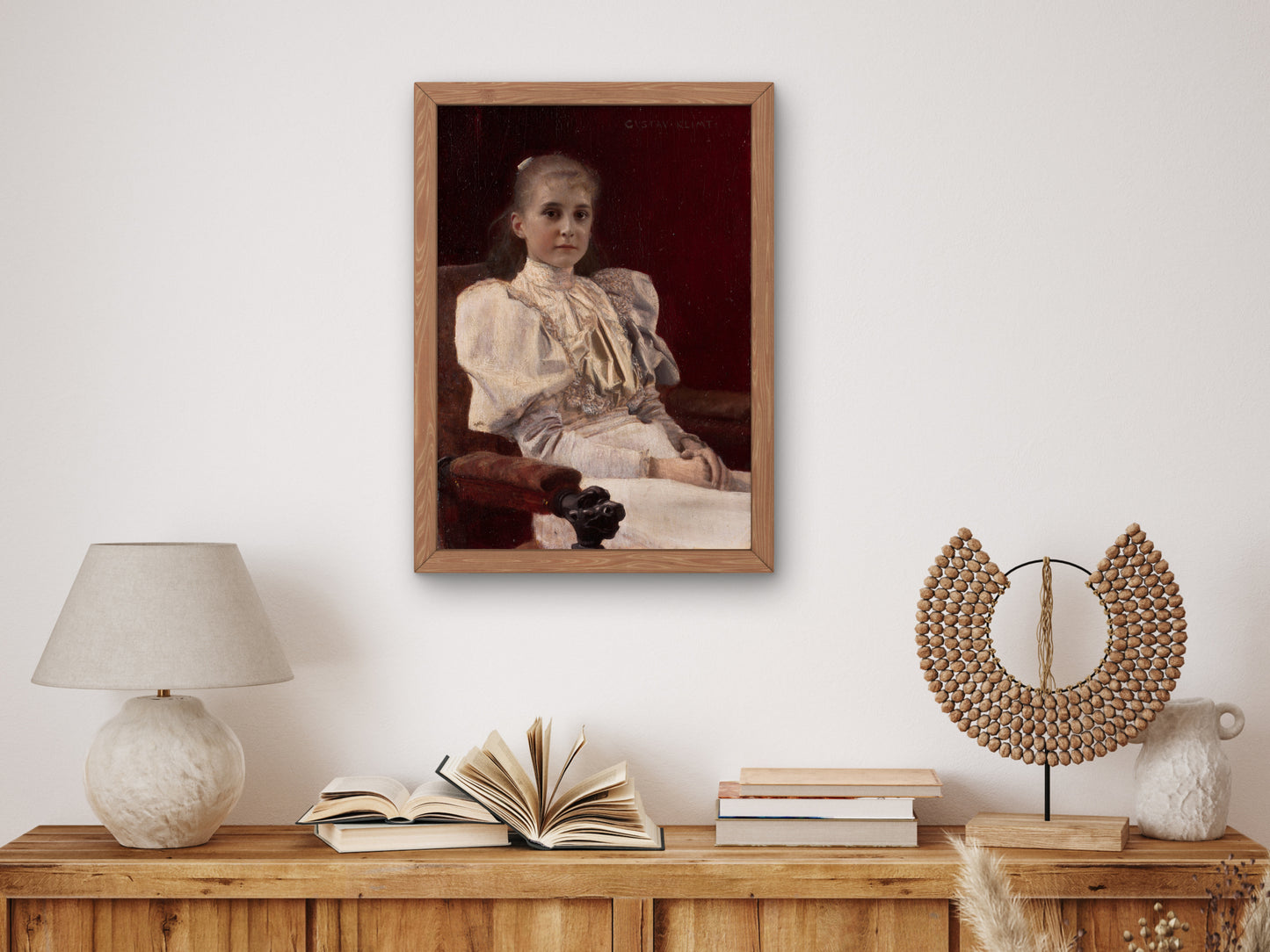 Seated Young Girl by Gustav Klimt 1894, Wall Art Print, Fine Art Reproduction, Museum Quality Decor, Poster