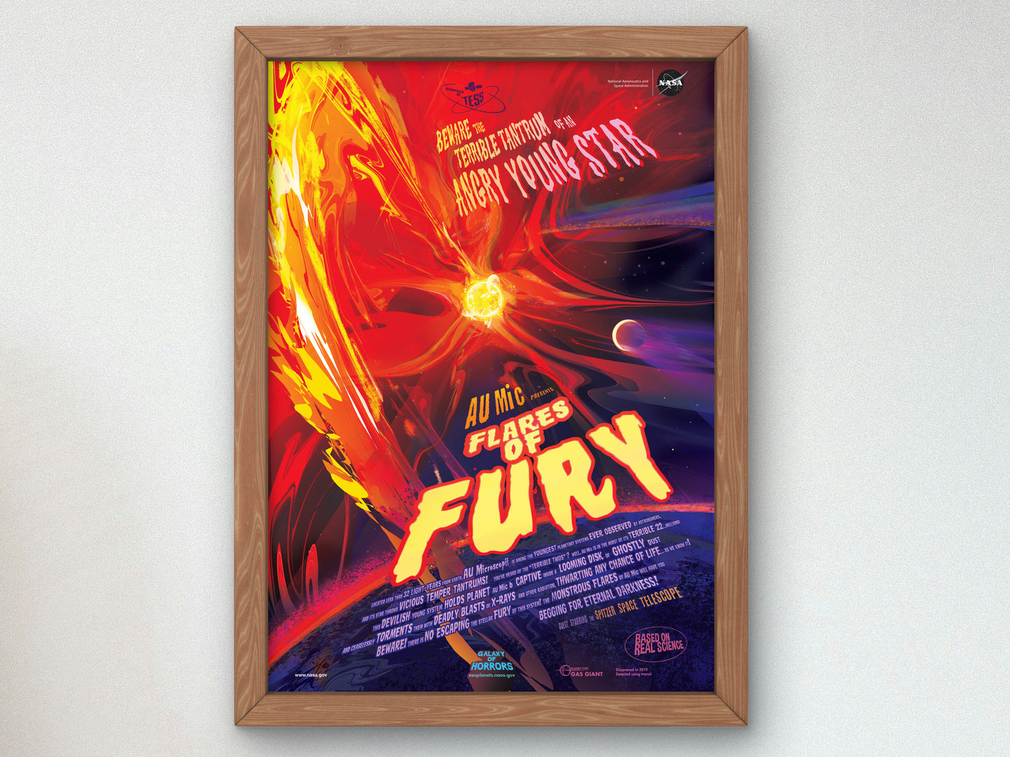 Flares of Fury by NASA 2020, Wall Art Print, Fine Art Reproduction, Museum Quality Decor, Poster