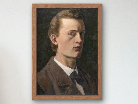 Self Portrait by Edvard Munch 1882, Wall Art Print, Fine Art Reproduction, Museum Quality Decor, Poster