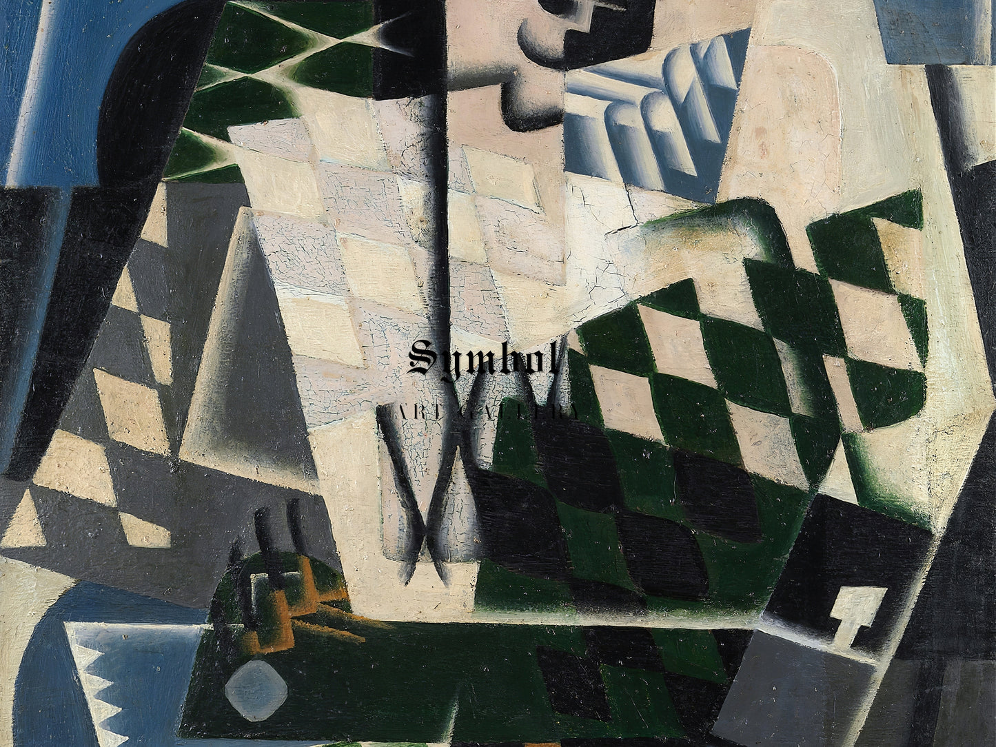 Harlequin with a Guitar by Juan Gris 1917, Wall Art Print, Fine Art Reproduction, Museum Quality Decor, Poster