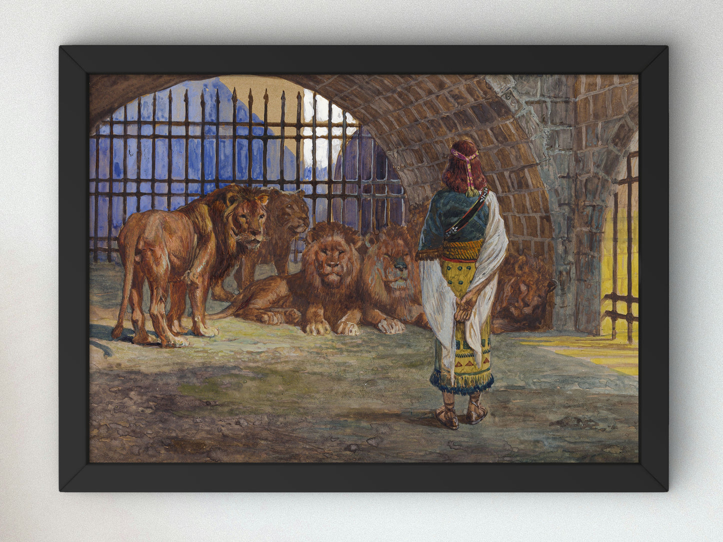 Daniel in the Lions' Den by James Tissot 1896, Wall Art Print, Fine Art Reproduction, Museum Quality Decor, Poster