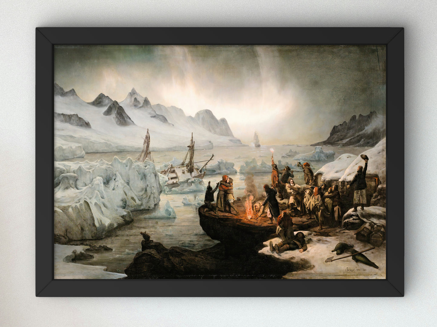 Shipwreck Victims on Icefloe by Francois Auguste Biard 1876, Wall Art Print, Fine Art Reproduction, Museum Quality Decor, Poster