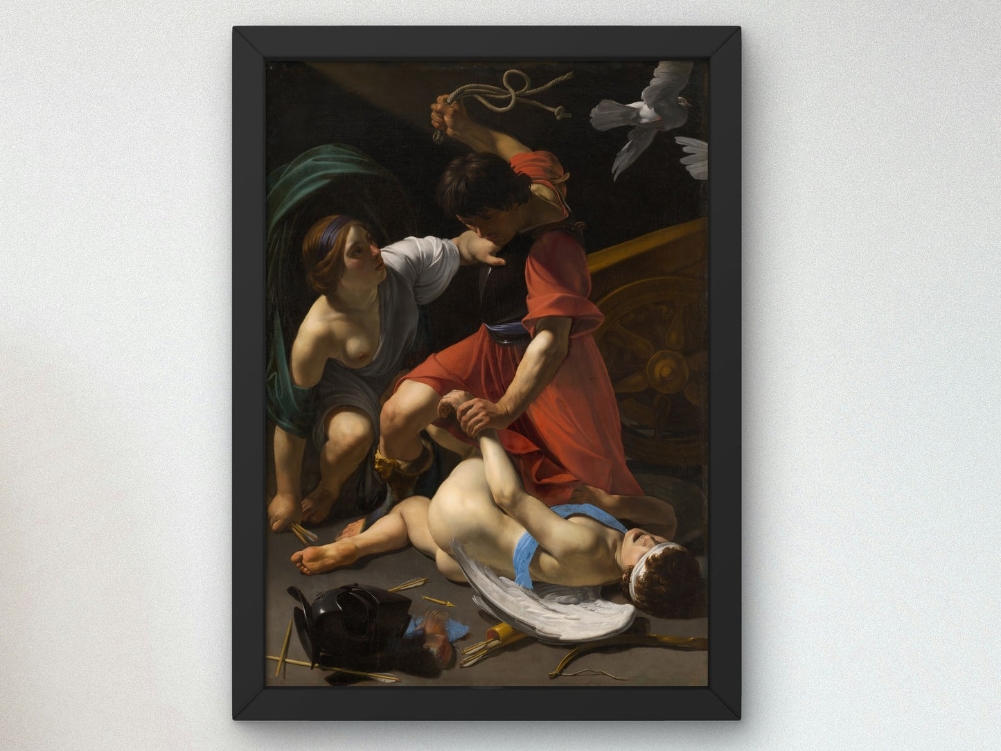 Cupid Chastised by Bartolomeo Manfredi 1613, Wall Art Print, Fine Art Reproduction, Museum Quality Decor, Poster
