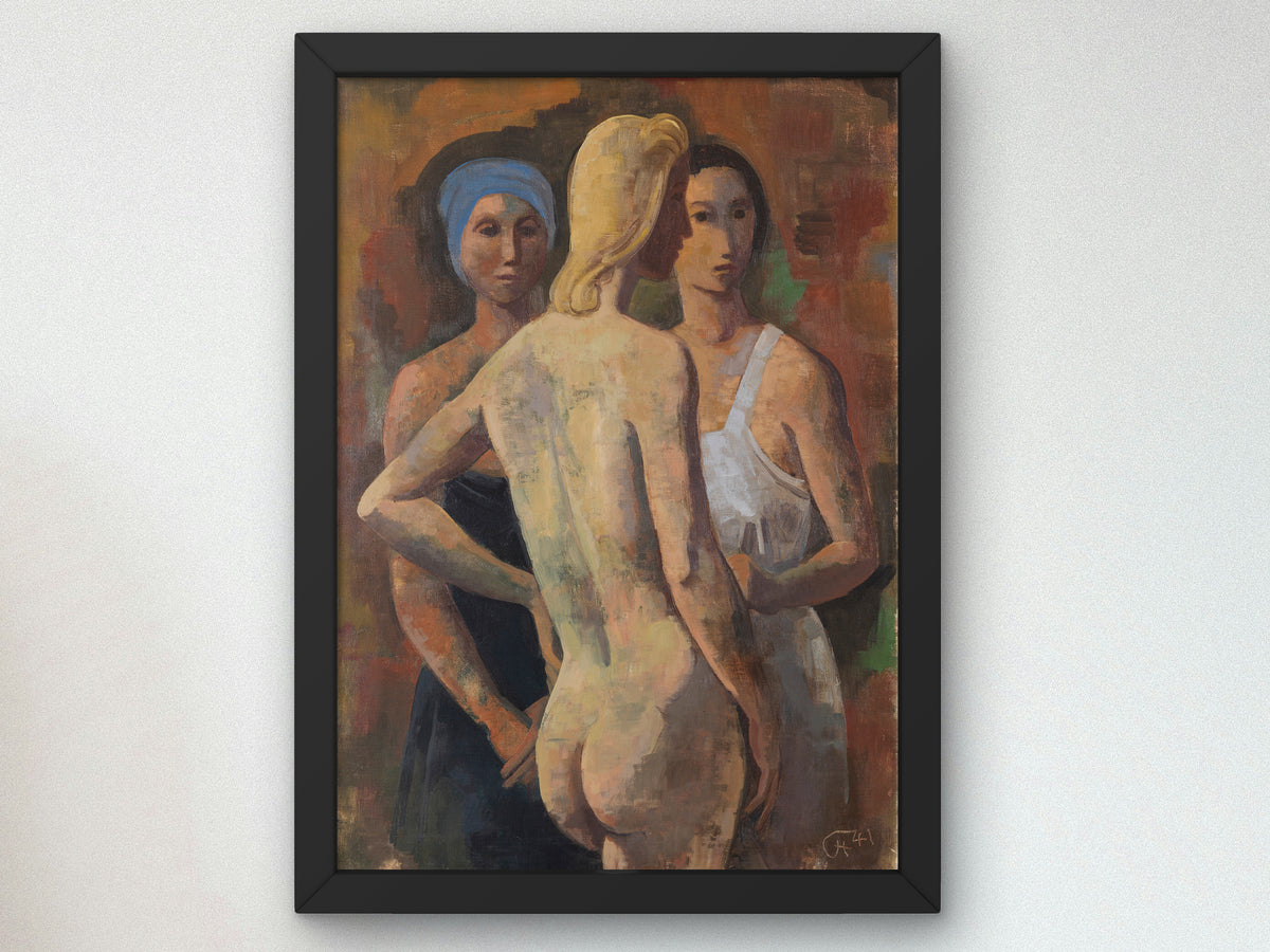 Three Women by Karl Hofer 1941, Wall Art Print, Fine Art Reproduction, Museum Quality Decor, Poster