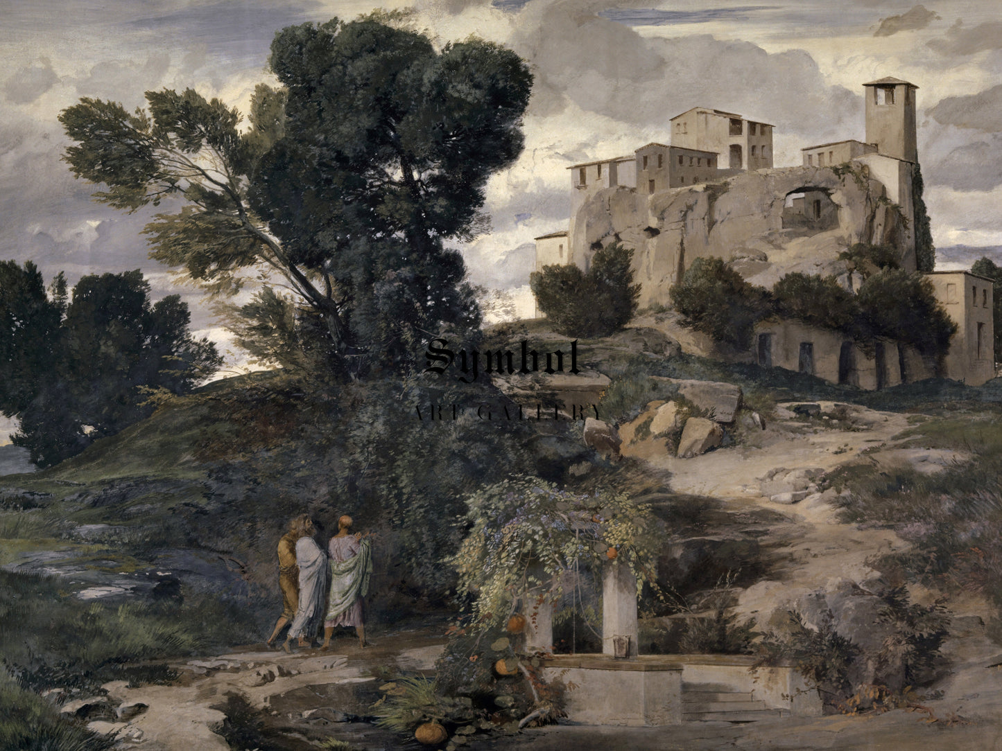 On the Way to Emmaus by Arnold Böcklin 1868, Wall Art Print, Fine Art Reproduction, Museum Quality Decor, Poster