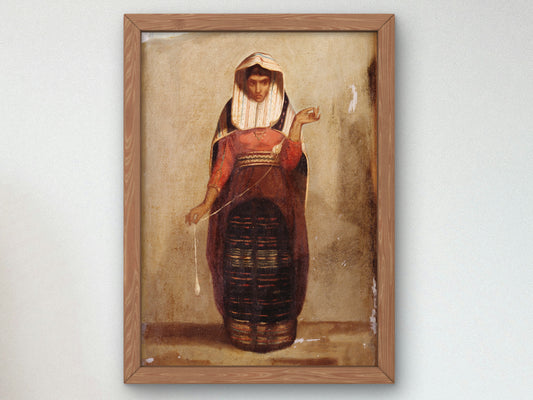 The Spinner by Francisco Laso 1849, Wall Art Print, Fine Art Reproduction, Museum Quality Decor, Poster