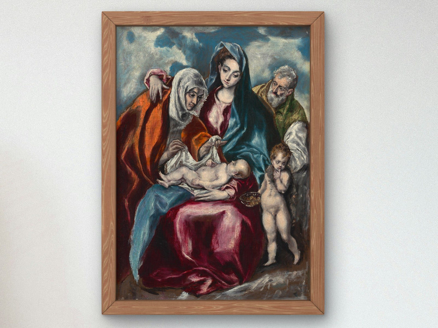 Holy Family with Saint Anne and the Infant John the Baptist by El Greco 1595, Wall Art Print, Fine Art Reproduction, Museum Quality Decor