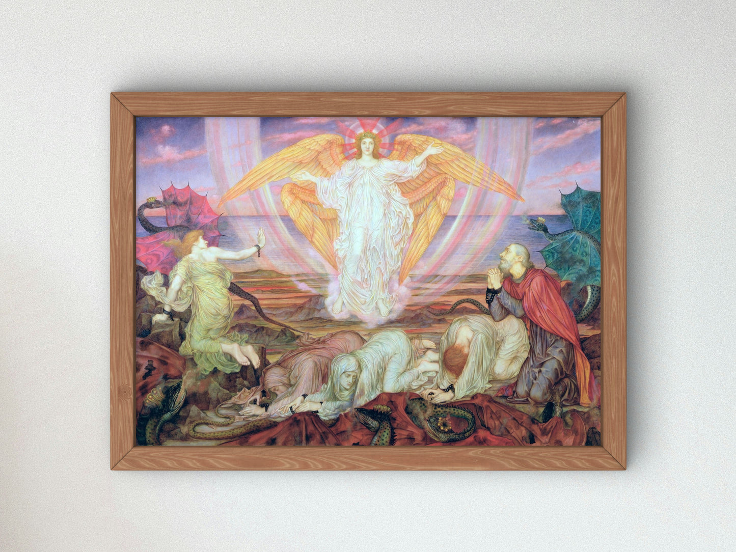 Death of a Dragon by Evelyn De Morgan 1914, Wall Art Print, Fine Art Reproduction, Museum Quality Decor, Poster