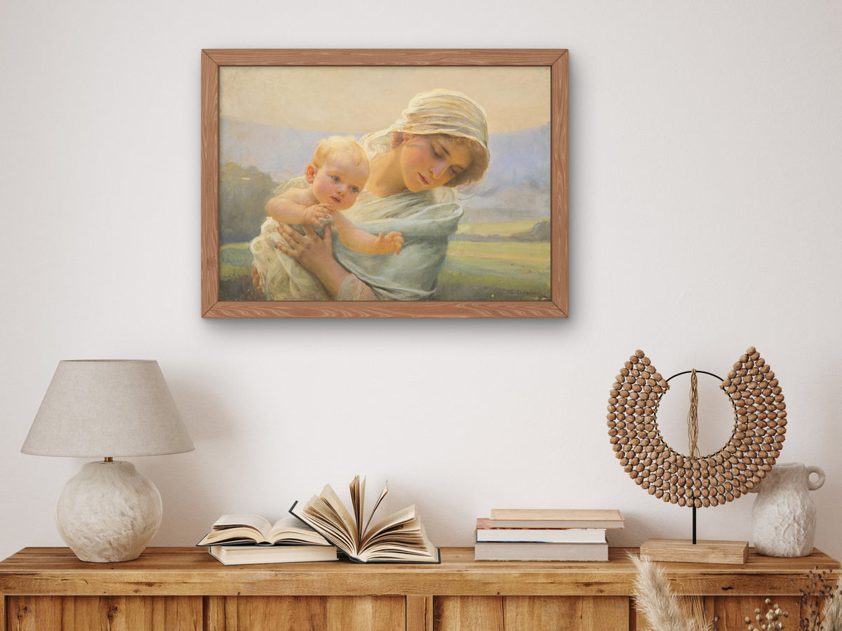 Mother with a Child by František Dvořák, Wall Art Print, Fine Art Reproduction, Museum Quality Decor, Poster