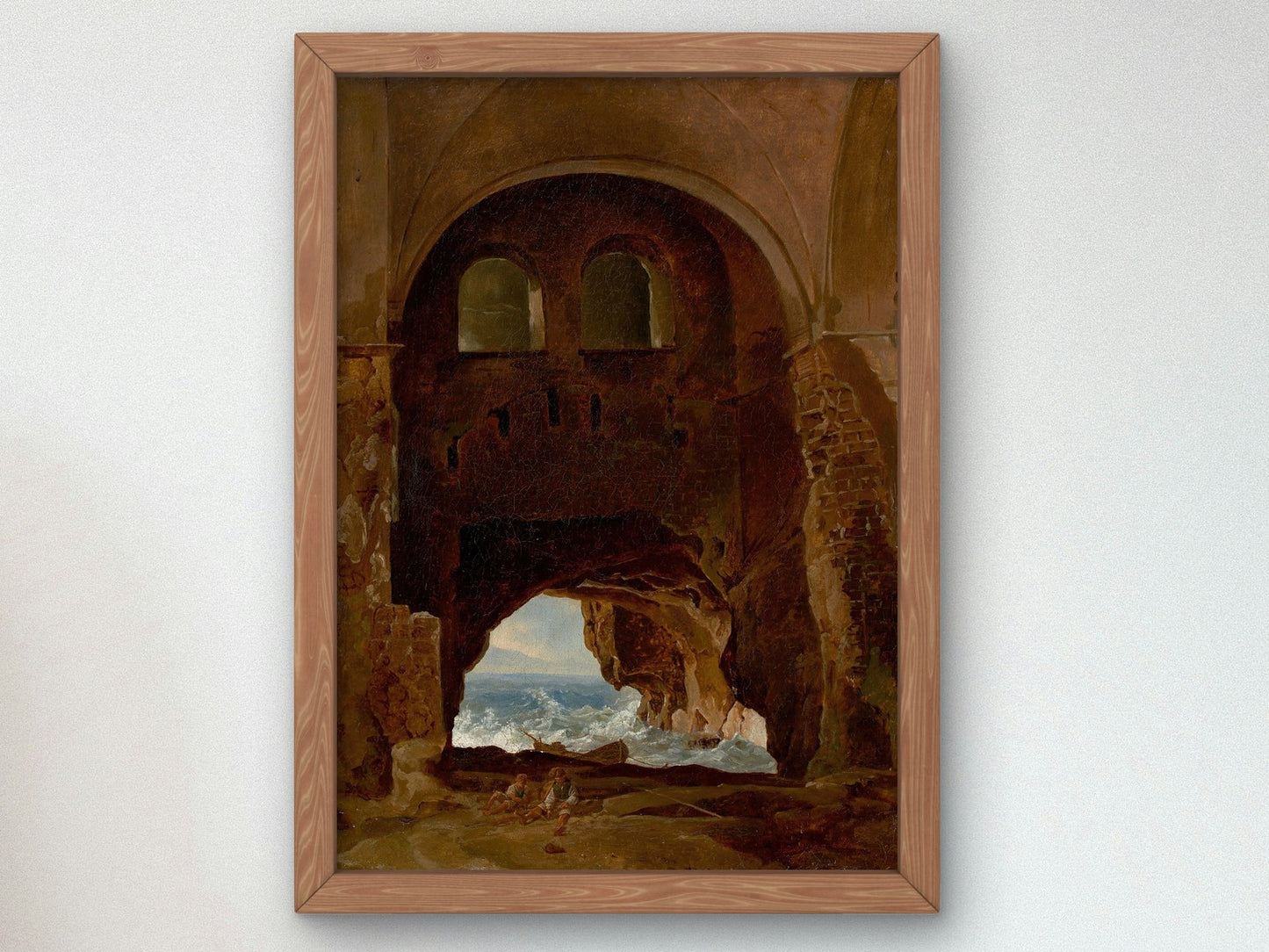 Ruins of a Cloister by the Sea by Franz Ludwig Catel 1825, Wall Art Print, Fine Art Reproduction, Museum Quality Decor, Poster