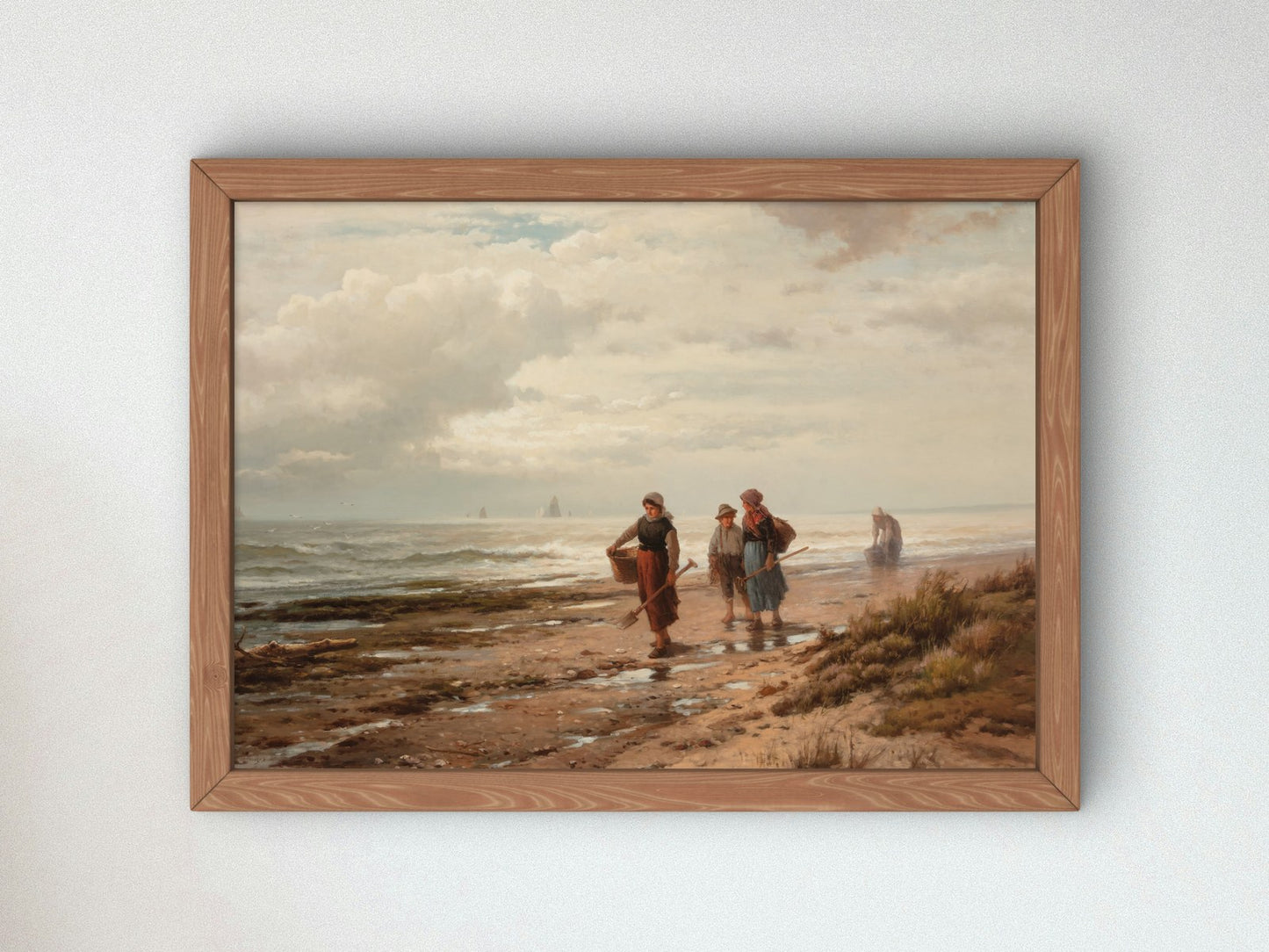 Clam Gatherers by Edward Moran 1881, Wall Art Print, Fine Art Reproduction, Museum Quality Decor, Poster