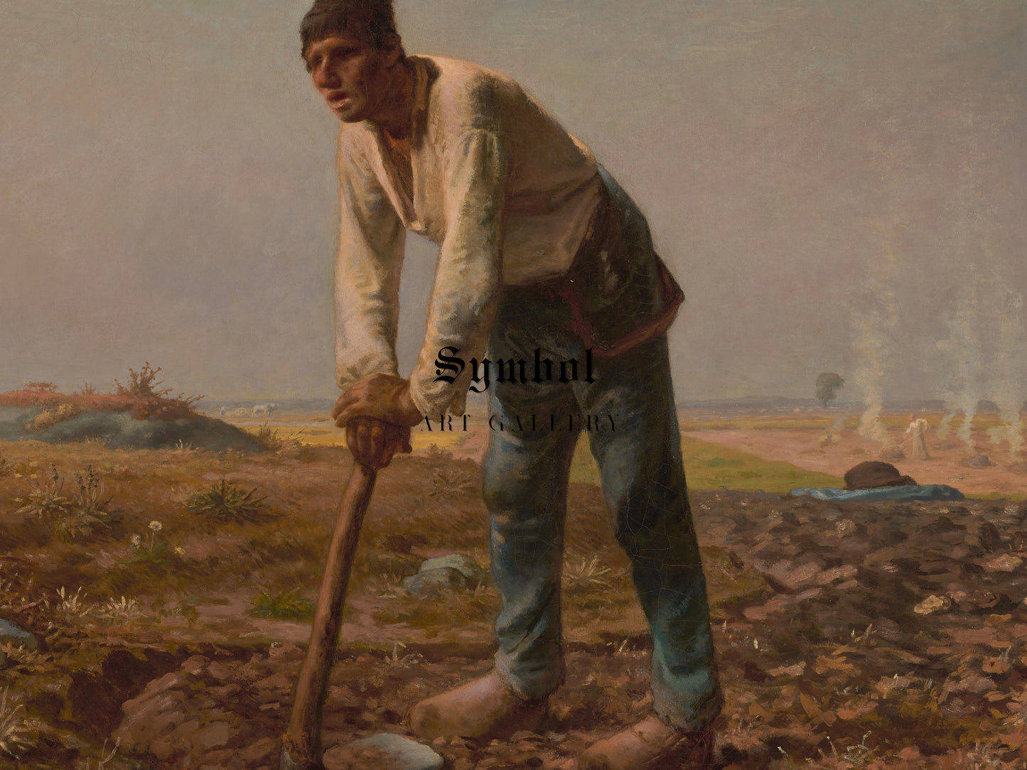 Man with a Hoe by Jean François Millet 1860, Wall Art Print, Fine Art Reproduction, Museum Quality Decor, Poster
