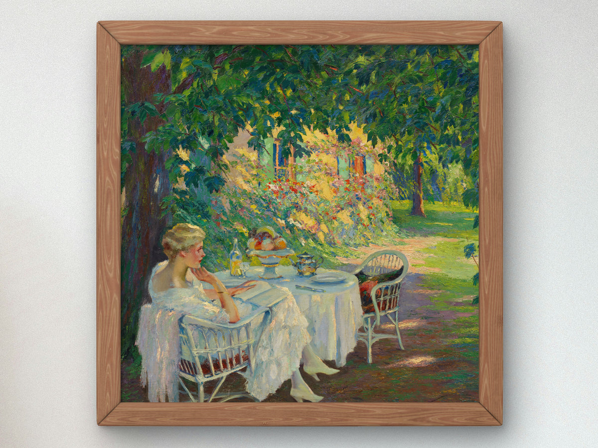 In the Shade by Edward Cucuel 1920, Wall Art Print, Fine Art Reproduction, Museum Quality Decor, Poster