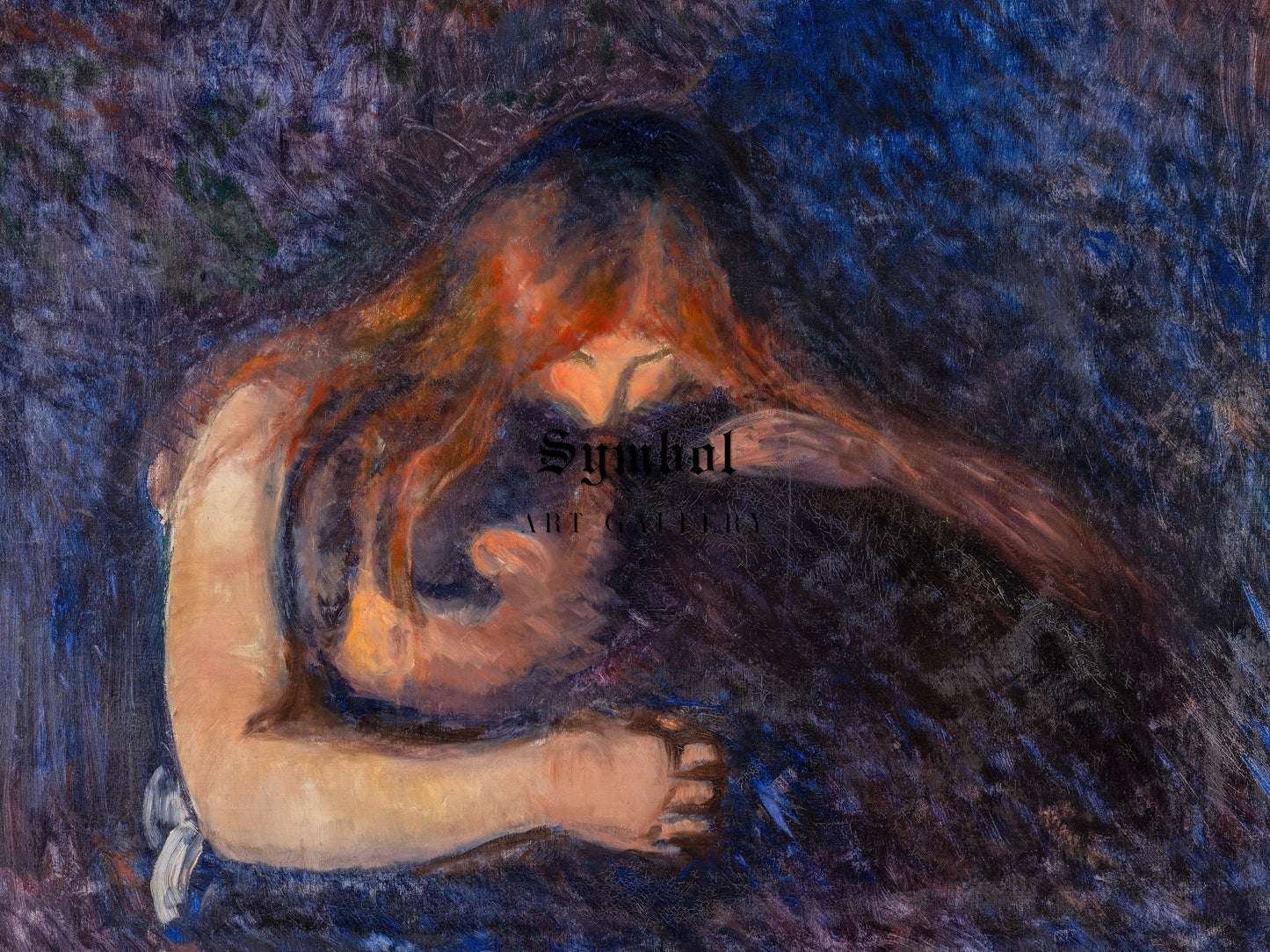 The Vampire by Edvard Munch 1893, Wall Art Print, Fine Art Reproduction, Museum Quality Decor, Poster